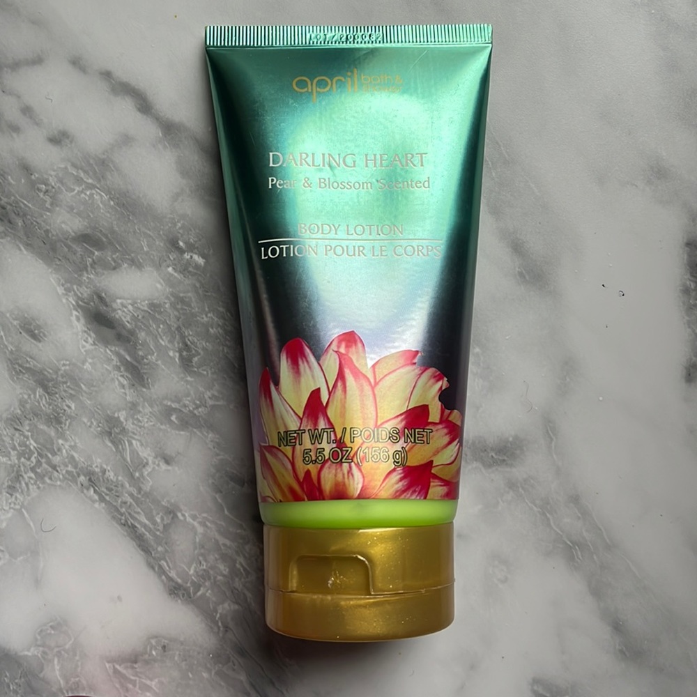 April Bath & Shower. Darling Heart. Pear and Blossom Body Lotion. 5.5oz